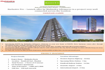 Avail exclusive pre-launch offer at Mahindra Roots in Mumbai